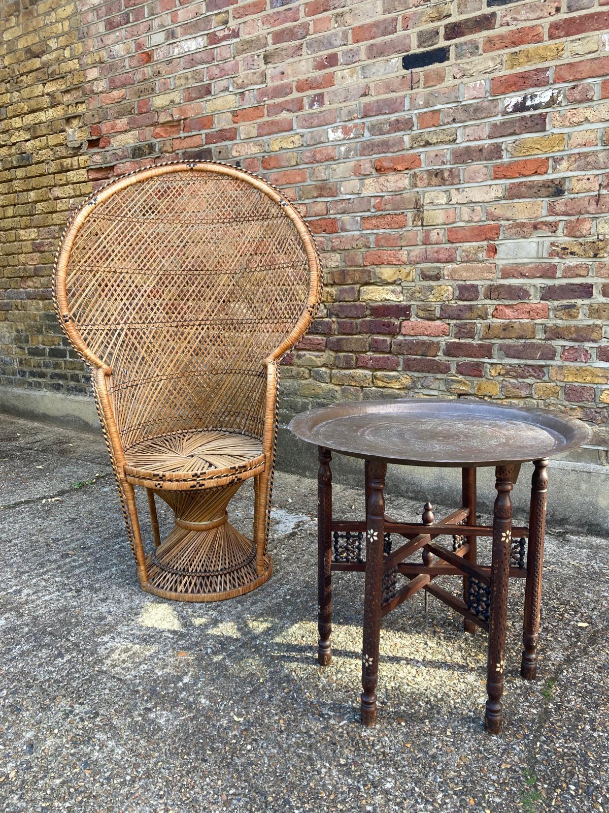 Peacock Chair: Natural Wicker Twist Base Full Size