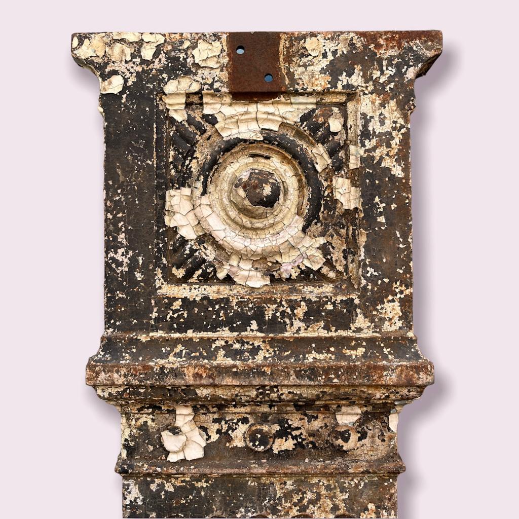 This is an original Victorian Cast Iron Fireplace Surround: Pillars, Overmantle & Crossmember. Beautifully aged in original condition with wear consistent with age and use.