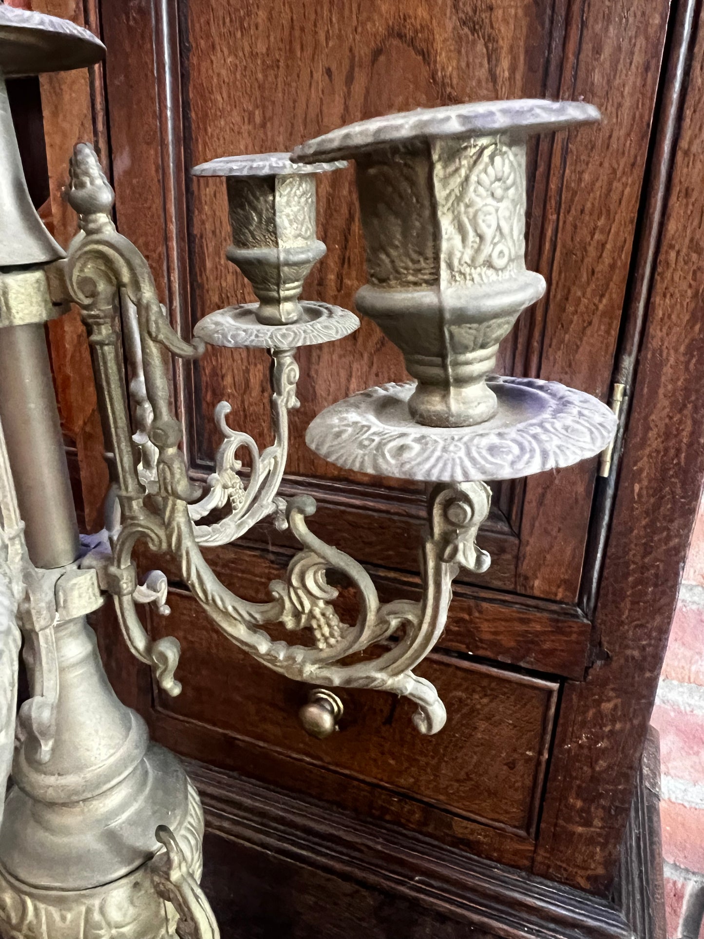 Couple Brass Ornate Candelabra