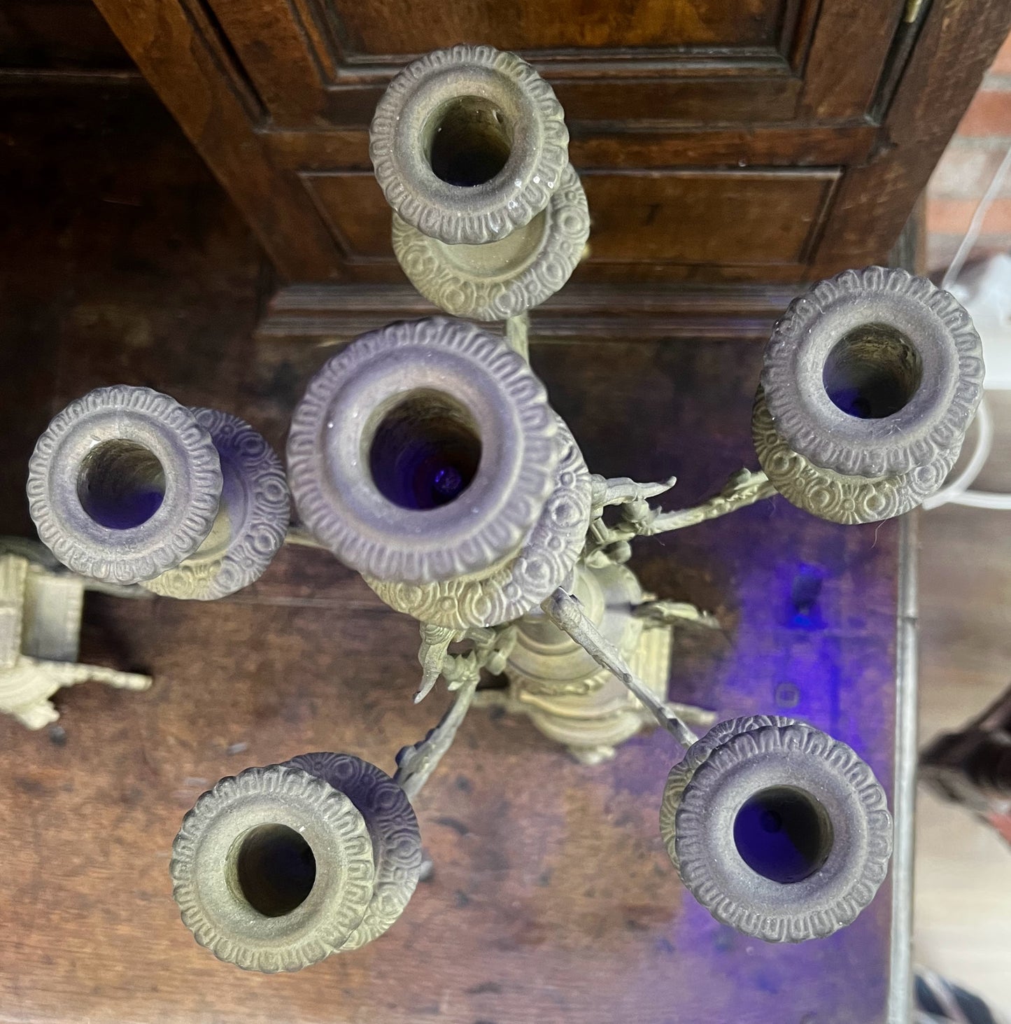Couple Brass Ornate Candelabra